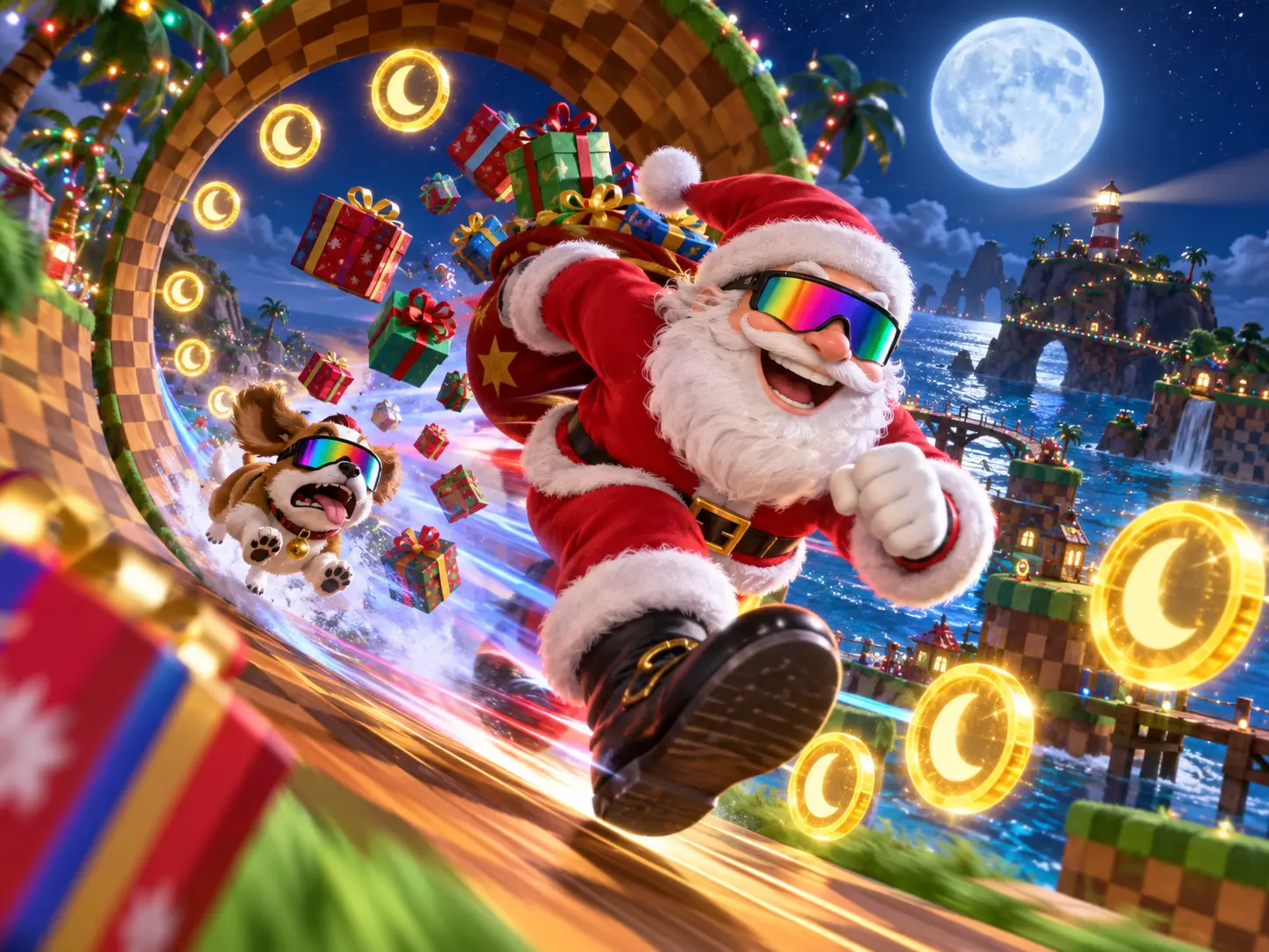 Supermoon speed run — community SantaMoon artwork