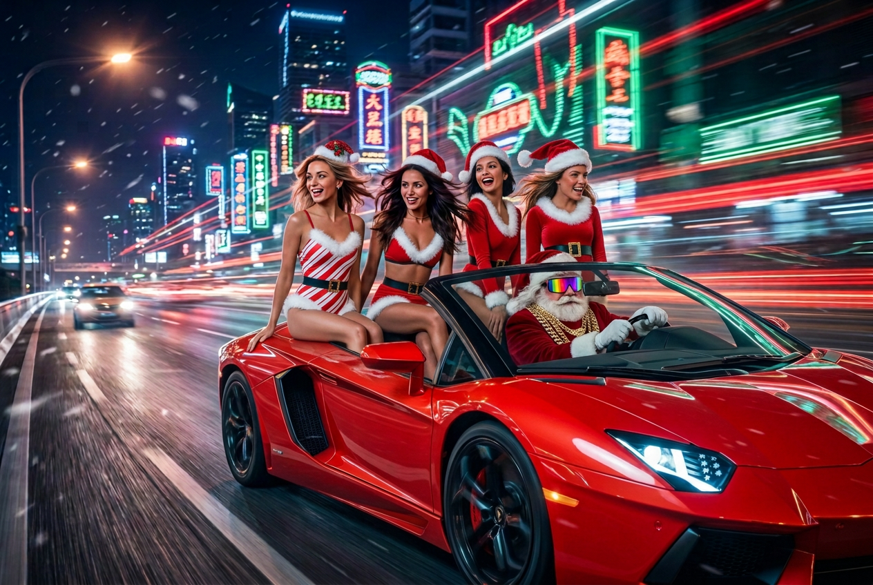 Drop-top arrival — SantaMoon sighting